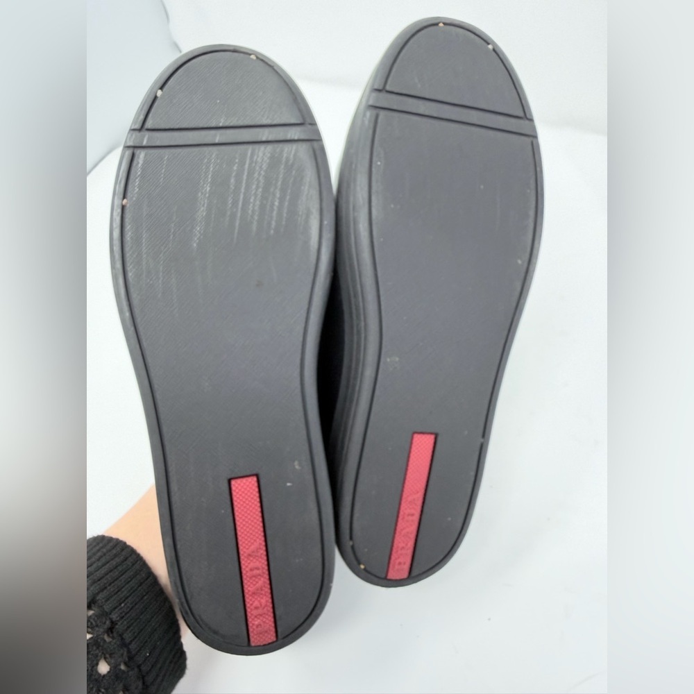 Prada Black Leather Sneakers size S - Picture 7 of 10